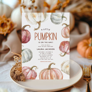 Boho Watercolor Pumpkin Baby Shower Invitation
