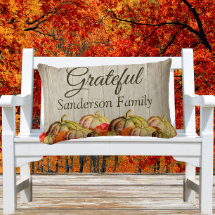 BOHO Watercolor Pumpkin Lumbar Cushion