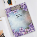 Boho Watercolor Purple Lavender Hydrangea Frame  Clipboard<br><div class="desc">Elevate your style with our exquisite, custom-designed clipboard. Embrace the timeless charm of a watercolor purple hydrangea frame, set against a soothing gradient background in shades of teal, green, and blue. This clipboard is not only aesthetically pleasing but also highly functional, as the text is entirely editable. Feel free to...</div>
