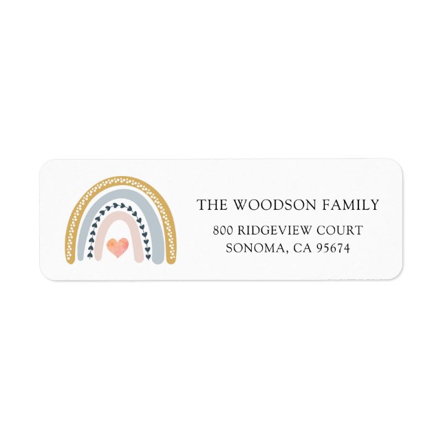 Boho Watercolor Rainbow Baby Shower (Front)