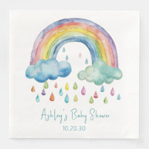 Boho Watercolor Rainbow Baby Shower Napkin