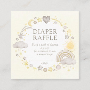 Boho Watercolor Rainbow Diaper Raffle Enclosure Card