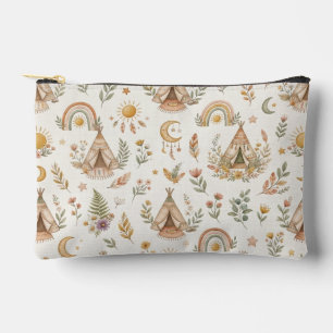 Boho Watercolor Rainbow Multi-Purpose Zipper Pouch