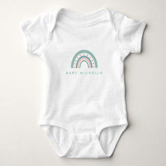 Boho Watercolor Rainbow Personalised Baby Bodysuit