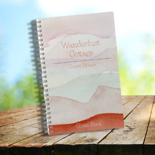 Boho Watercolor Rental Guest Book