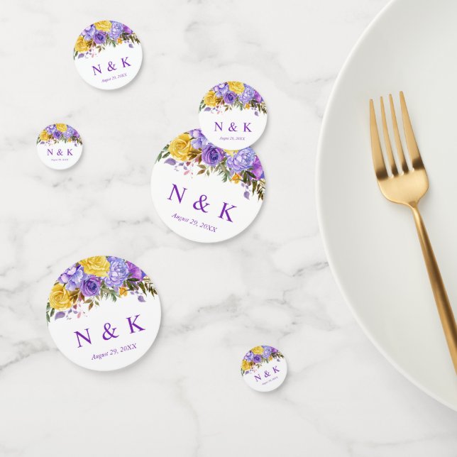 Boho Watercolor Spring Flowers Wedding Confetti (Group)