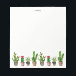Boho Watercolor Succulents Personalised Notepad<br><div class="desc">Colourful and whimsical note pad featuring watercolor potter succulents. This will be a perfect accent for your office.</div>