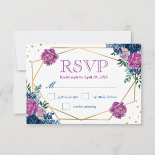 Boho Watercolor Summer Flowers Wedding RSVP Card