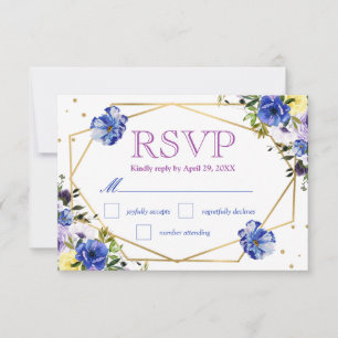 Boho Watercolor Summer Flowers Wedding RSVP Card