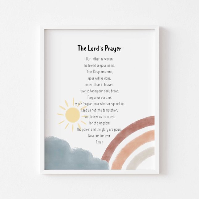Boho watercolor the lord's prayer poster (Creator Uploaded)