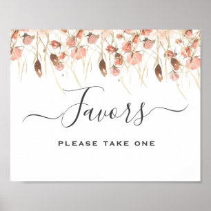 Boho Watercolor Wedding Favours Sign