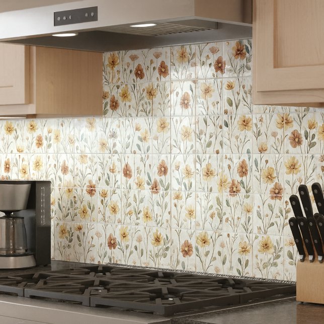 Boho Watercolor Wildflower Ceramic Tile (Creator Uploaded)