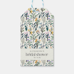 Boho Watercolor Wildflower Custom Bridal Shower Gift Tags