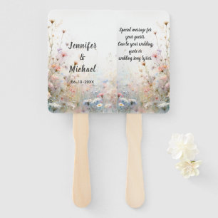 Boho Watercolor Wildflower Floral Personalise Hand Fan
