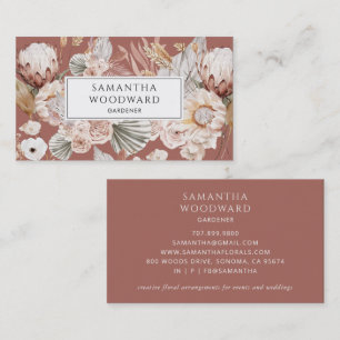 Boho Watercolor Wildflower Gardener Business Cards