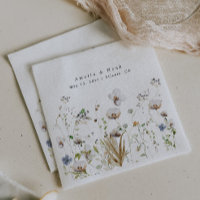 Boho Watercolor Wildflower Wedding Favour Bag