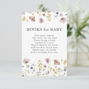 Boho Watercolor Wildflowers Books for Baby  Enclosure Card