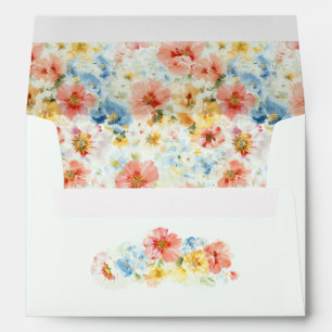 Boho Watercolor Wildflowers Pattern Elegant Modern Envelope