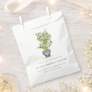 Boho Watercolor Yellow Lemon Tree Bridal Shower Favour Bags