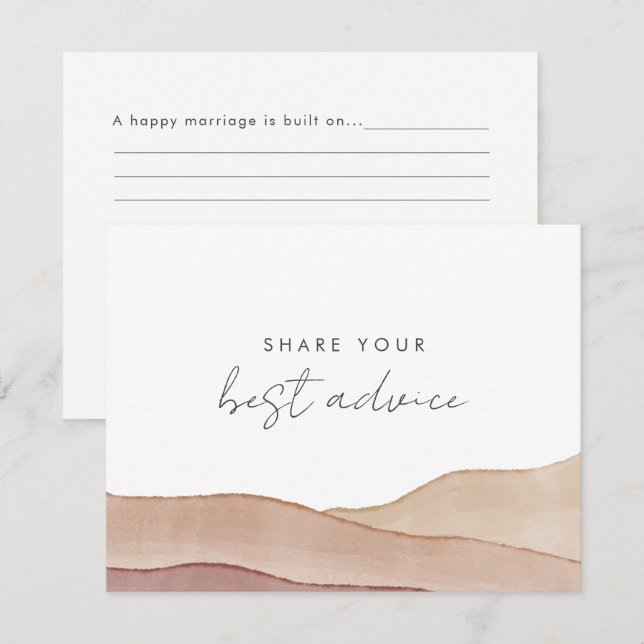 Boho Watercolour Abstract Classic Fun Best Advice  Card (Front/Back)