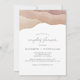 Boho Watercolour Abstract Couples Shower Invitation