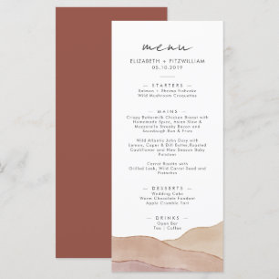 Boho Watercolour Abstract   Rust Maple Dinner    Menu