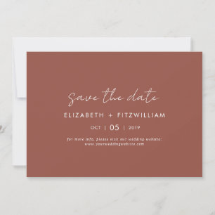Boho Watercolour Abstract Rust Maple Horizontal Save The Date