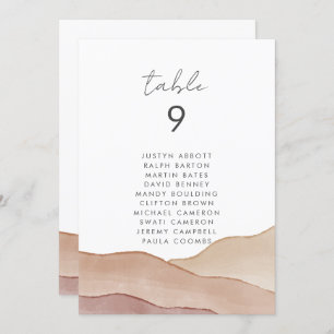 Boho Watercolour Abstract Seating Chart Card