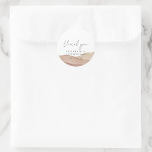 Boho Watercolour Abstract   Thank You Favours Classic Round Sticker