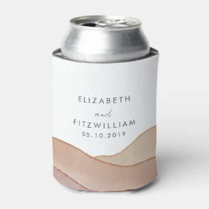 Boho Watercolour Abstract Wedding Can Cooler