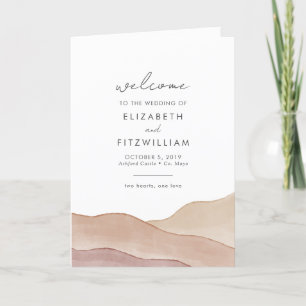 Boho Watercolour Abstract   Wedding Ceremony  Programme