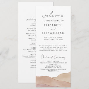 Boho Watercolour Abstract Wedding Ceremony Programme