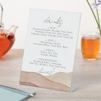 Boho Watercolour Abstract | Wedding Drinks Menu