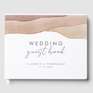 Boho Watercolour Abstract Wedding  Guest Book