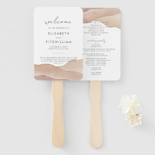 Boho Watercolour Abstract   Wedding Program   Hand Fan