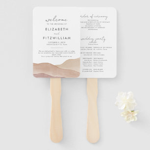 Boho Watercolour Abstract Wedding Program Hand Fan