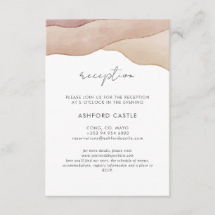 Boho Watercolour Abstract   Wedding Reception  Enclosure Card