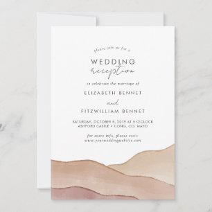 Boho Watercolour Abstract Wedding Reception Invitation