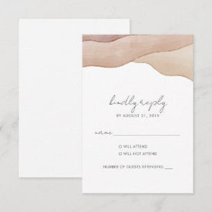 Boho Watercolour Abstract Wedding RSVP Card