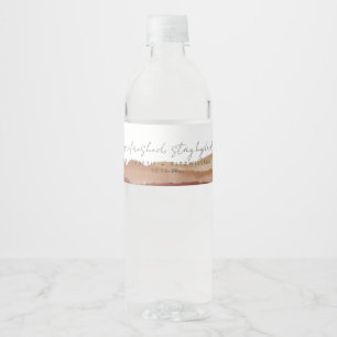 Boho Watercolour Stay Refreshed Stay Hydrated  Water Bottle Label