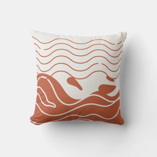  Boho Waves Square Pillow (Front)