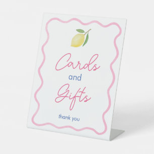 Boho Wavy Border Citrus Cards & Gifts Baby Shower Pedestal Sign