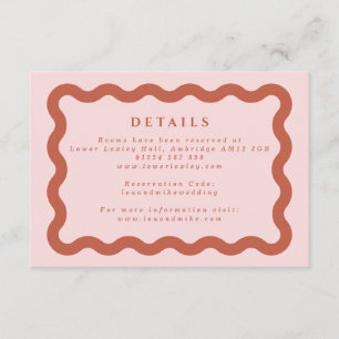 Boho Wavy Frame Blush & Terracotta Wedding Details Enclosure Card