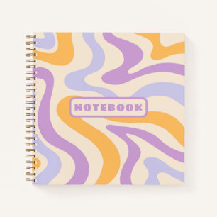 Boho Wavy Lines in Retro Pastels  Notebook