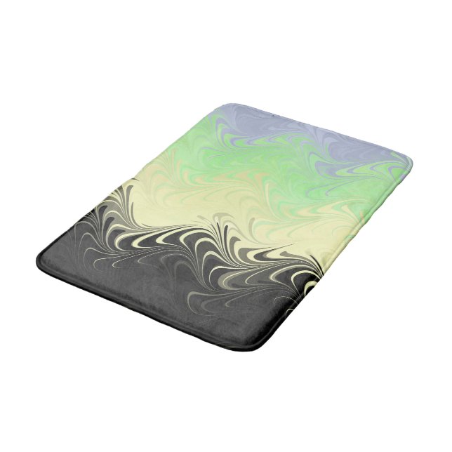 Boho Wavy Marbled Abstract Cassgender Pride Flag Bath Mat (Angled)