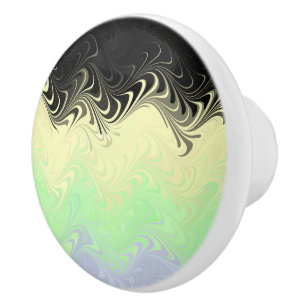 Boho Wavy Marbled Abstract Cassgender Pride Flag Ceramic Knob
