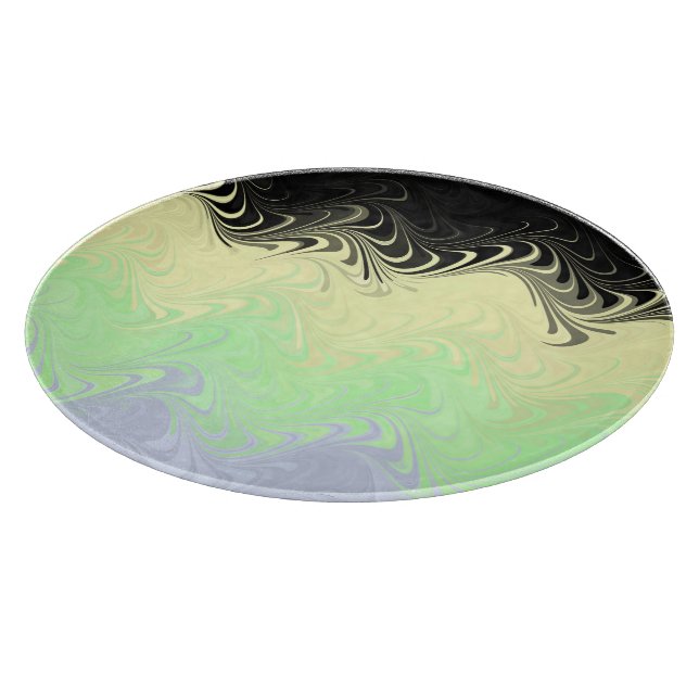 Boho Wavy Marbled Abstract Cassgender Pride Flag Cutting Board (Corner)