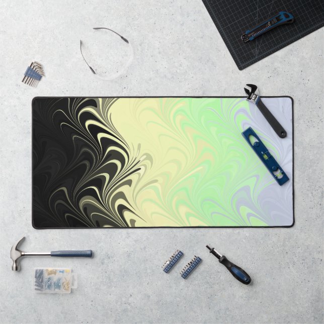 Boho Wavy Marbled Abstract Cassgender Pride Flag Desk Mat (Workstation)