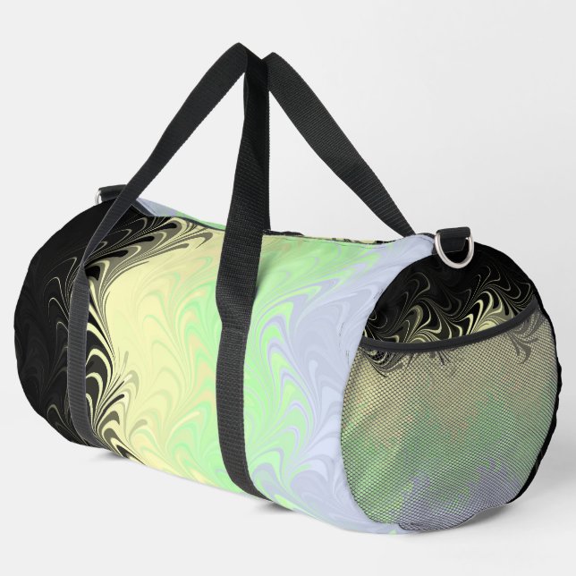 Boho Wavy Marbled Abstract Cassgender Pride Flag Duffle Bag (Right Corner)