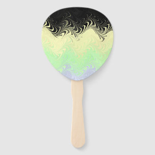 Boho Wavy Marbled Abstract Cassgender Pride Flag Hand Fan